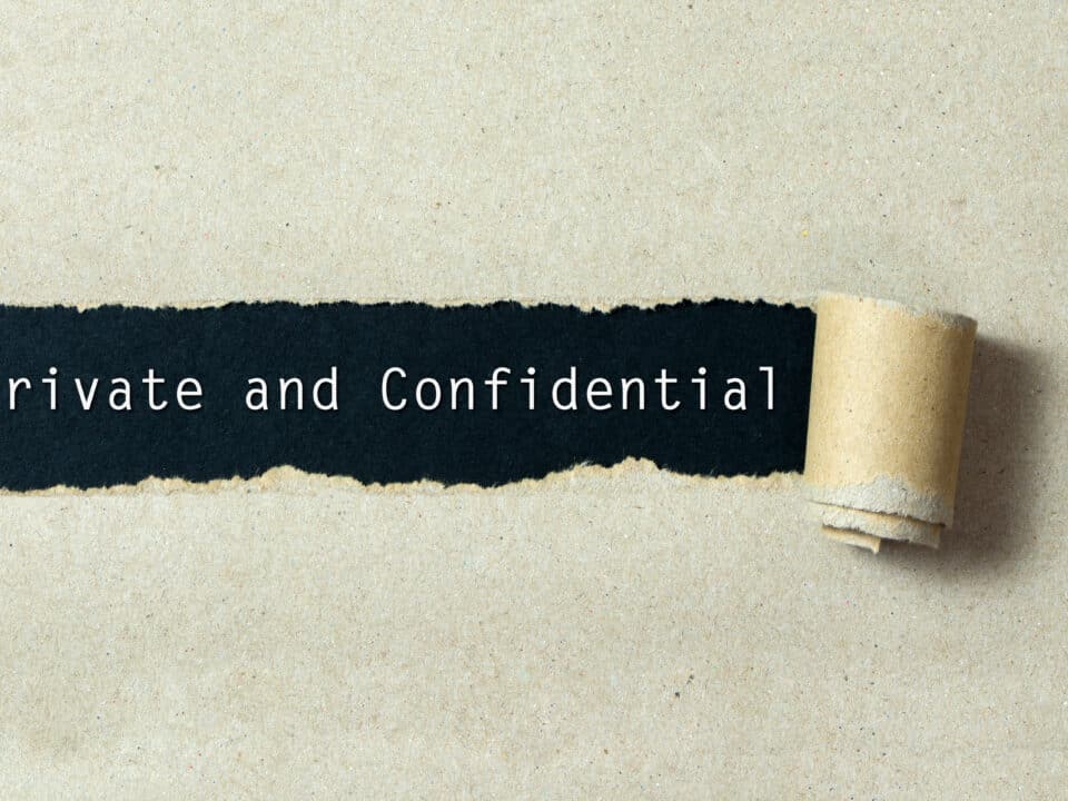 Keywords 'Private' and 'Confidential' appear, symbolizing Athreon's secure transcription services.