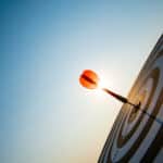 Dart is bullseye on target signifies Athreon's commitment to accuracy in transcription services.