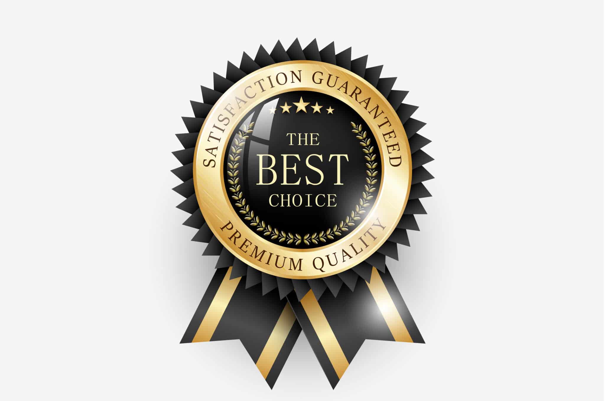 Golden-black best choice medal, symbolizing Athreon as the top-rated transcription service.