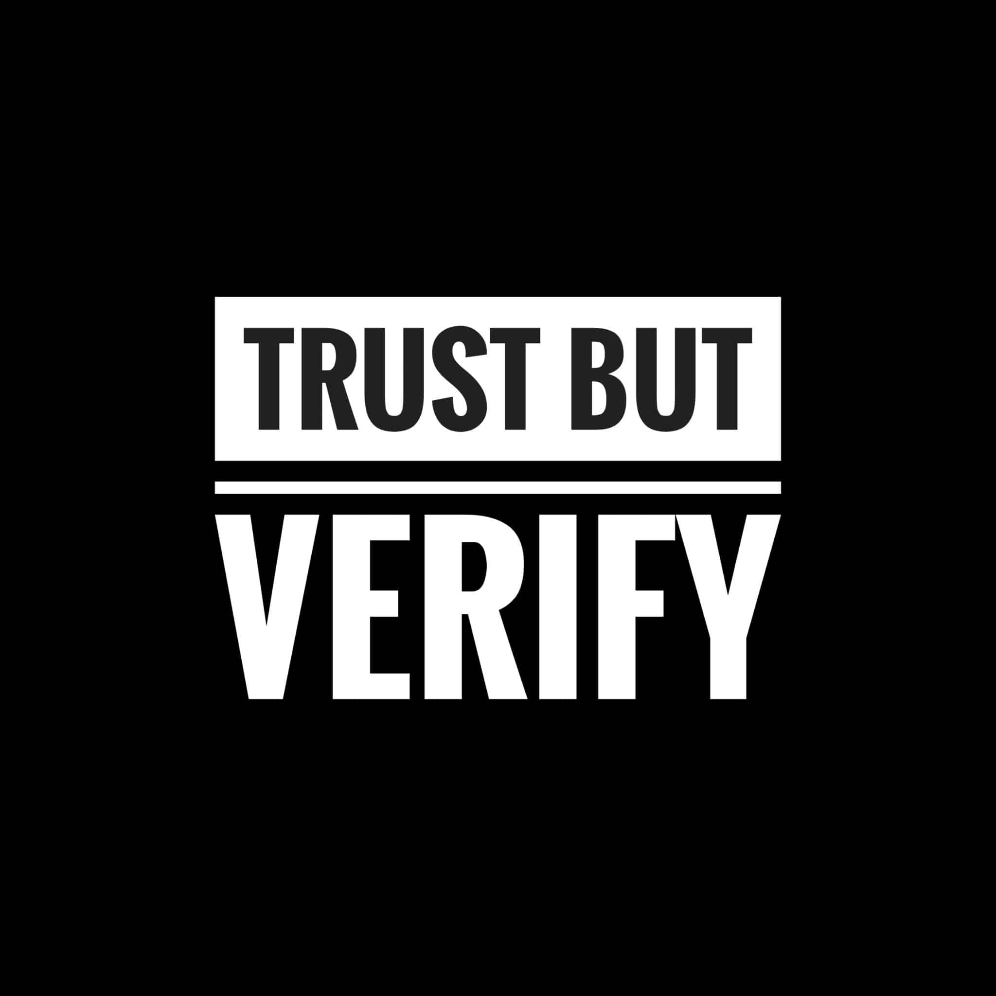 Trust But Verify motto, for Athreon's secure transcription services, appears on black background.